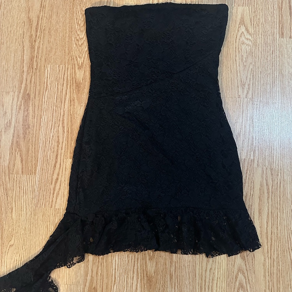 Strapless black dress